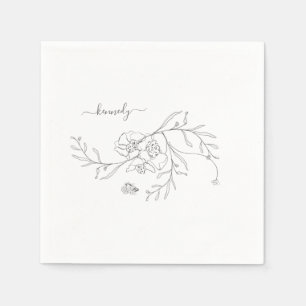 Elegant Pencil Blommigt Anpassningsbar Pappersservett