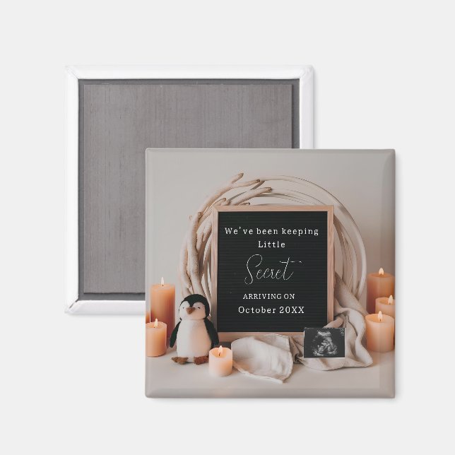 Elegant Penguin Graviditetsförvaringspresent Magnet (Front/Back)