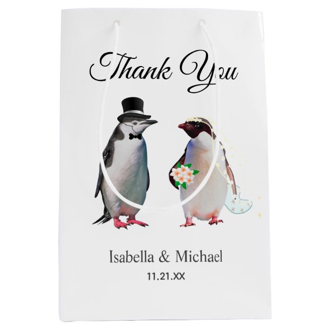 Elegant Penguinspar Tack Bröllop (Framsidan)