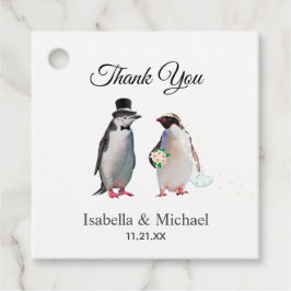 Elegant Penguinspar Tack Bröllop Gåvor Etiketter