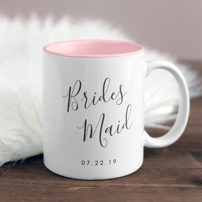 Elegant Penned | Bridesmaid Två-Tonad Mugg (Skapare uppladdad)