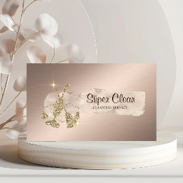 Elegant penseldrag glitter kvast, dammsugare visitkort