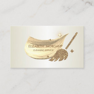 Elegant penseldrag glitterkvast visitkort