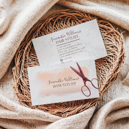 Elegant Penseldrag Ro Guld Hair Stylist Visitkort