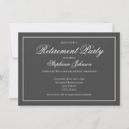 Elegant Pension Dark Gray Fest Inbjudningar