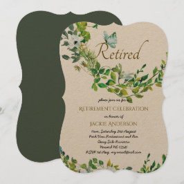 Elegant PENSION inbjuder Man Woman Greenery Inbjudningar