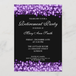 Elegant Pension Lila Sparkles Inbjudningar