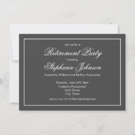 Elegant Pension Mörk Grått Party Inbjudningar