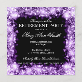 Elegant Pension Party Lila Sparkling Ljus Inbjudningar