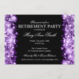 Elegant Pension Party Lila Sparkling Ljus Inbjudningar