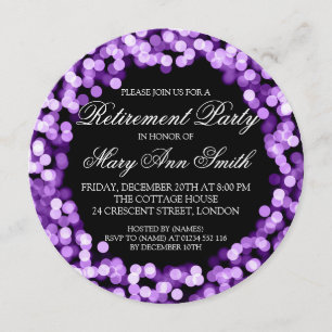 Elegant Pension Party Lila Sparkly Ljus Inbjudningar