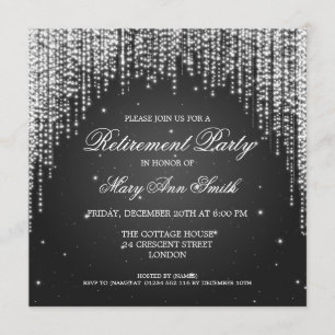 Elegant Pension Party Nattdyszle Black Inbjudningar