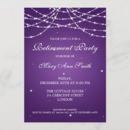 Elegant Pension Party String of Stars Lila Inbjudningar