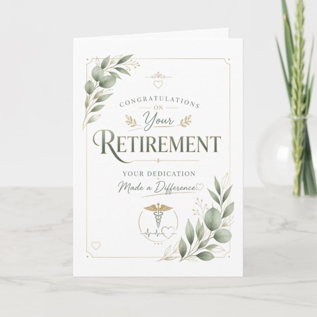 Elegant pensioneringspresent för läkaruppskattning kort (Framsida)
