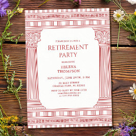 Elegant pensionsfest i rosa inbjudningar