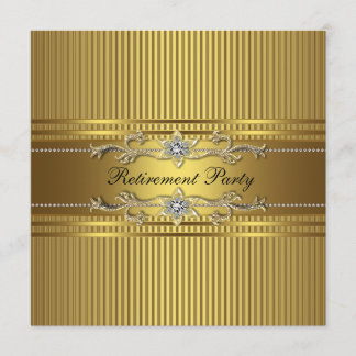Elegant pensionsfest med guldrand inbjudningar