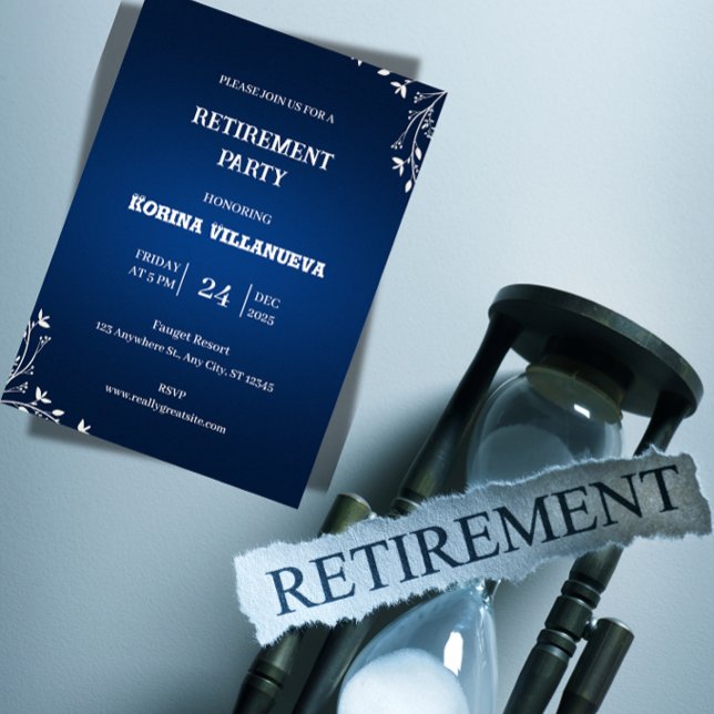 Elegant pensionsfestinladning  inbjudningar (Celebrate their next chapter! Elegant, editable retirement party invite. Personalize instantly.)