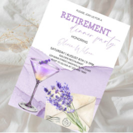 Elegant pensionsmiddag - Skål för pensionen Inbjudningar