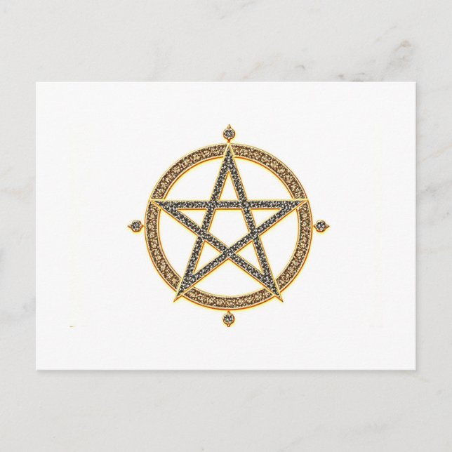 Elegant Pentagram Vykort (Framsida)