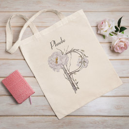 Elegant Peonies Blommig Monogram P Specialdesignad Tygkasse