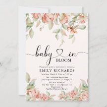 Elegant peonies blommigt Baby i Bloom Baby Shower