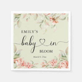 Elegant peonies blommigt Baby i Bloom Baby Shower Pappersservett