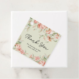 Elegant peonies blommigt grönt Baby Shower Gåvor Etiketter