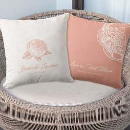 Elegant Peonies Bröllop Decor Kudde