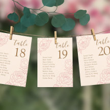 Elegant Peonies Bröllop-platskort