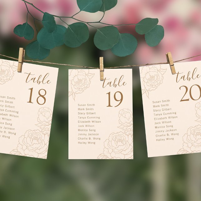 Elegant Peonies Bröllop-platskort Program (Skapare uppladdad)