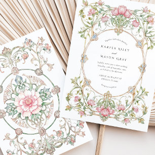 Elegant Peonies Garden Wedding Inbjudningar