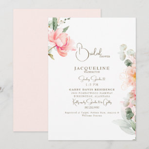 Elegant Peonies Guld Text Möhippa Inbjudningar