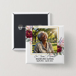 Elegant Peonies Photo Funeral Keepsake  Knapp