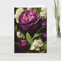 Elegant Peonies & Ro-mappat gratulationskort
