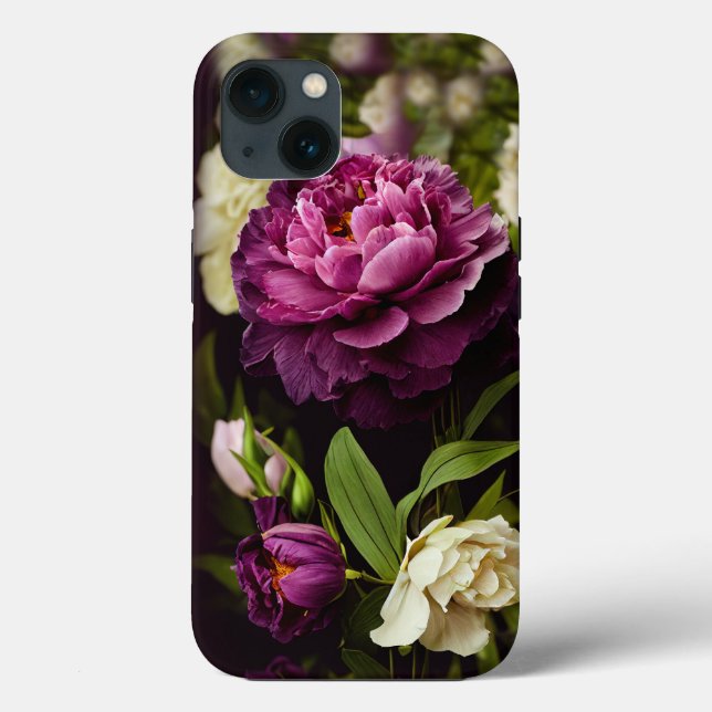 Elegant Peonies & Ro Phone Case (Baksida)