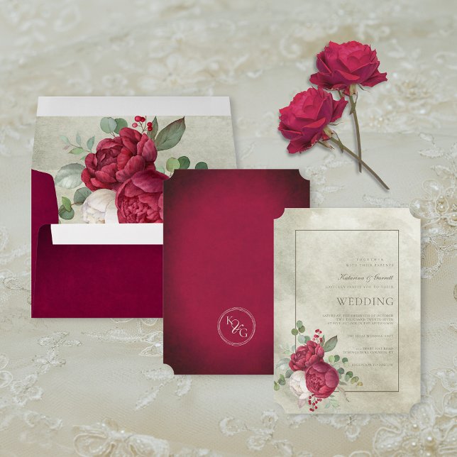 Elegant Peonies Sage Grönt Watercolor Bröllop Inbjudningar (Skapare uppladdad)