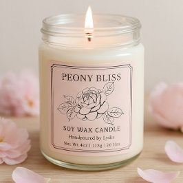 Elegant Peony Bliss Soy Vax Candle Business Fyrkantigt Klistermärke