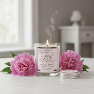 Elegant Peony Bliss Soy Vax Candle Business Sticke Fyrkantigt Klistermärke