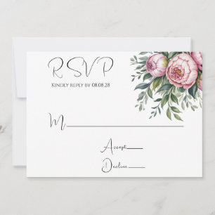 Elegant Peony Blommigt Bröllop OSA Cards Inbjudningar