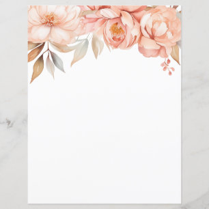 Elegant Peony Blommigt Stationery Papper