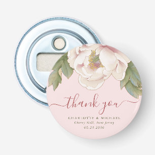 Elegant Peony Blommigt Tack Wedding Favor Flasköppnare