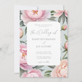 Elegant Peony Bröllopsinbjudan Inbjudningar