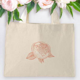 Elegant Peony Flower Bröllop Gift Mini Tygkasse
