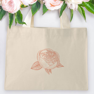 Elegant Peony Flower Bröllop Gift Mini Tygkasse