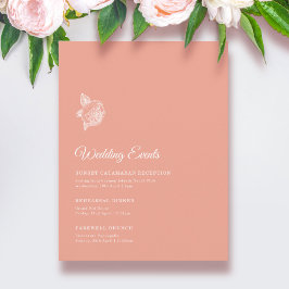 Elegant Peony Flower Bröllop Helg Tilläggskort