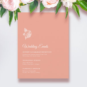 Elegant Peony Flower Bröllop Helg Tilläggskort