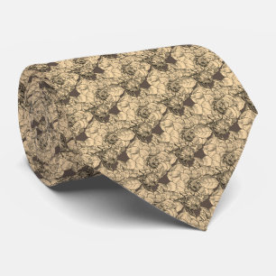 Elegant Peony Flower Brown Blommönster Slips