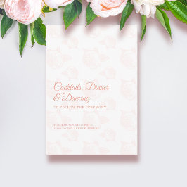 Elegant Peony Flower Mönster bröllopsmottagning Tilläggskort