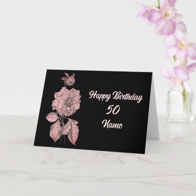 Elegant Peony Flower Personlig Birthday Kort (Orkide)