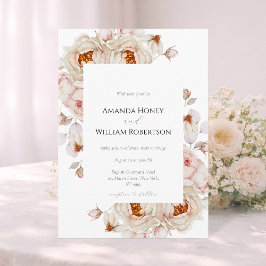 Elegant Peony Garden Wedding Invitation Inbjudningar